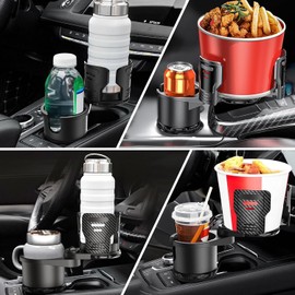 Expansor de portavasos de Coche, 2 en 1 expandible para Coche con función de Bloqueo y rotación de 360°, Soporte de Taza Extensible Multiusos para Coche, Base Ajustable (S(7.5-15.0 cm)