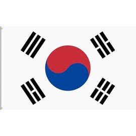Lixure South Korea Flag 3 x 5 FT, 90 x 150 cm South Korean National Flag, Polyester Taegeukgi Banner for Outdoor, Vivid Color, Fade Proof, Durable, with 2 Brass Grommets