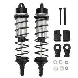 A Pair RC Front Shock Absorbers Aluminium Alloy High Elasticity RC Front Spring Damper for ARRMA 1/7 Black