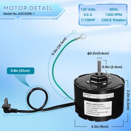 CNMXIAN JA2C0208-1, Exhaust Fan Motor Replacement 23405SER, S23405SER Compatible with Broan Nutone 8661 MH8661N 8662 8662NL 8671 8672 8831 8832 8833