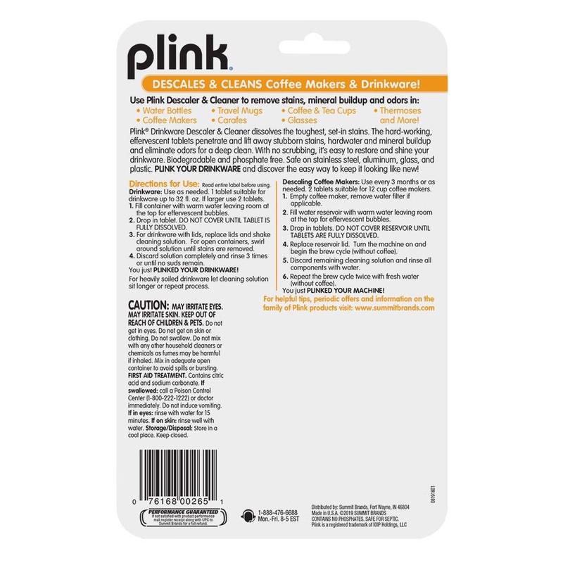 Plink Washer & Dishwasher Freshener & Cleaner Tablets and Drinkware