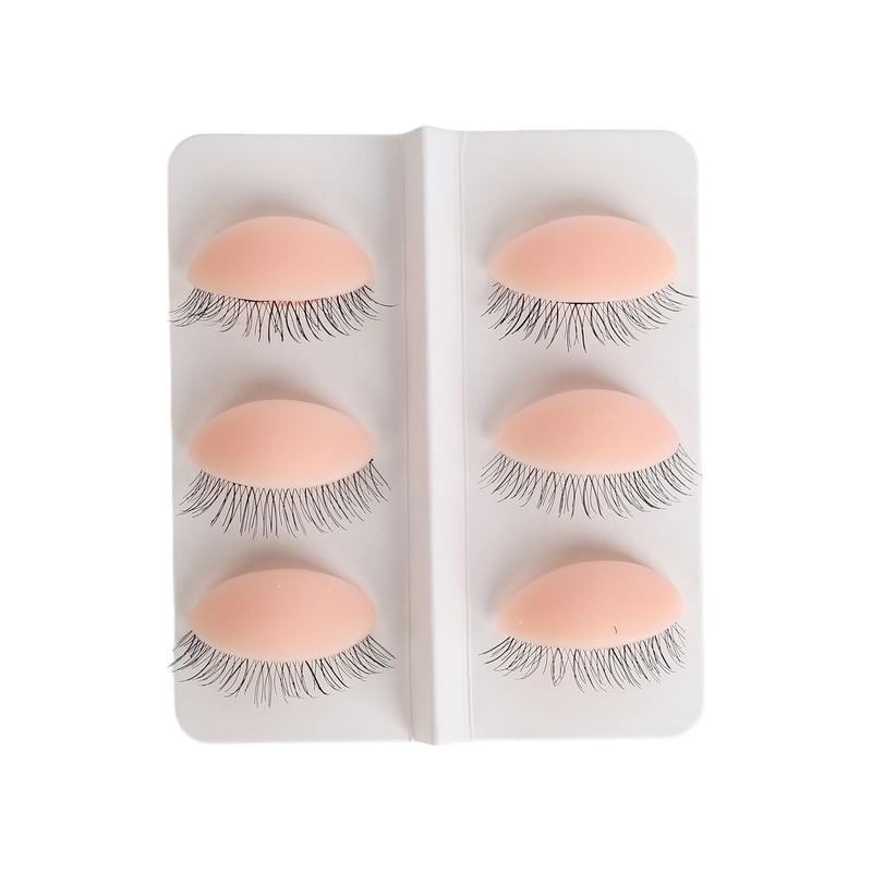 Lash Mannequin Face 3 Pairs Removable Eyelids Eyelash Extension Practice
