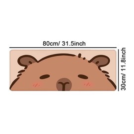 Zyrurzo 32x14inch Capybara Large Mouse Pads Cute Adorable Pattern Laptop Anti-Slip Office Desk Table Protector Home Decor