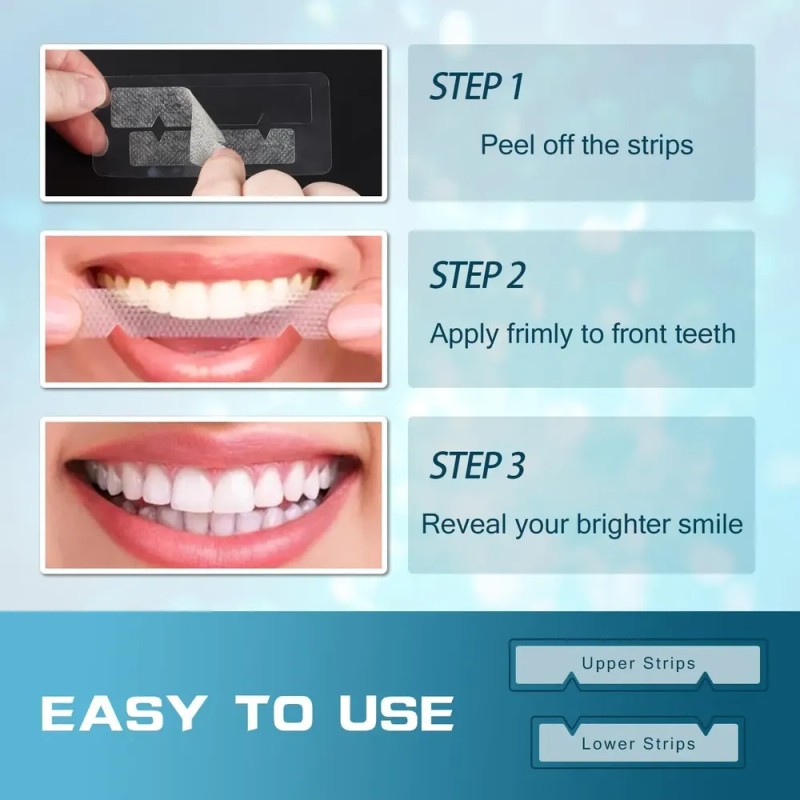 Tiras Blanqueadoras De Dientes Para Dientes Sensibles, 14 Ti