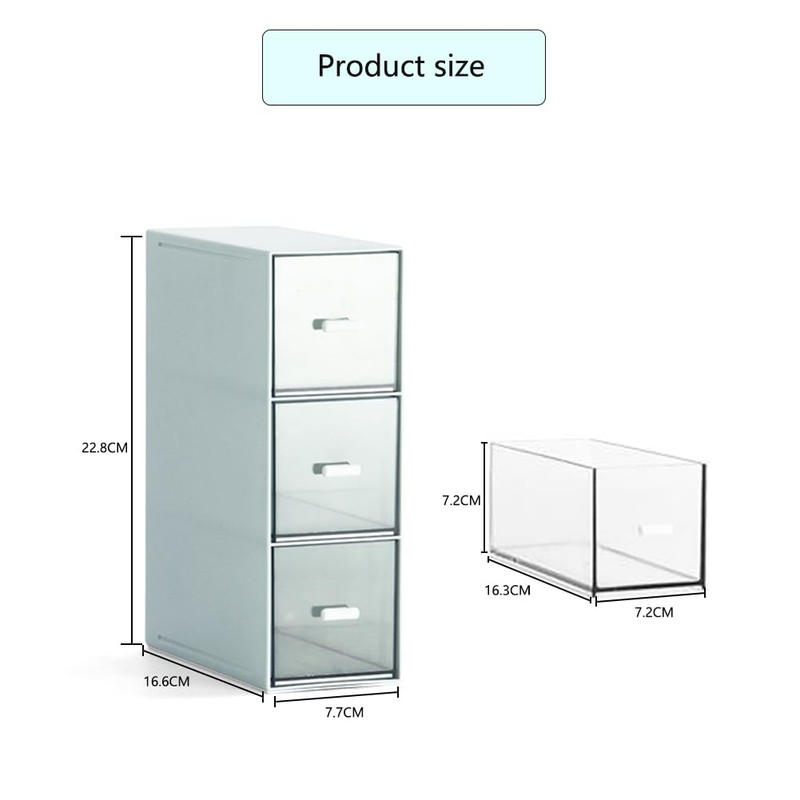 Kitchen Organiser with 3 Drawers, Storage Box for Tea Bags,