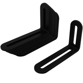 10 Pcs Black 4 Inches Adjustable Metal L Shape Angle Bracket Corner Brace with Slotted,Joint Right Angle Corner Brace Brackets for Fixing Wood Furniture,Thickness 3mm,Max Load 30LB