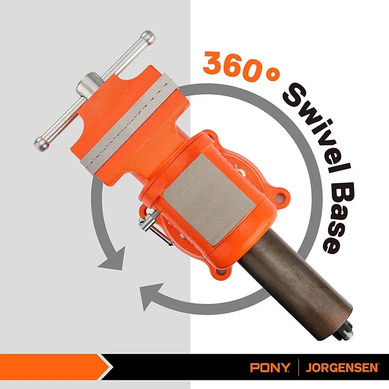 PONY Heavy Duty Bench Vise 5-inch Jaw Width and Opening