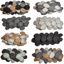 30 Gas Fire Replacement Ceramic Pebbles Replacements/Bio Fuels/Ceramic/Boxed (BEIGE WHITE GREY BLACK BROWN DUCK EGG BLUE 6 COLOUR MIXED SELECTION
