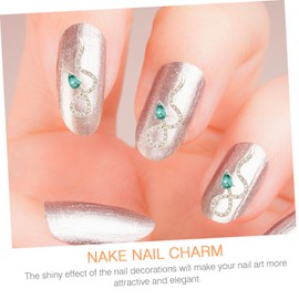 OHPHCALL 4pcs Snake Nail Charms Chic Nail Art Jewelry Easy to Apply Elegant Look