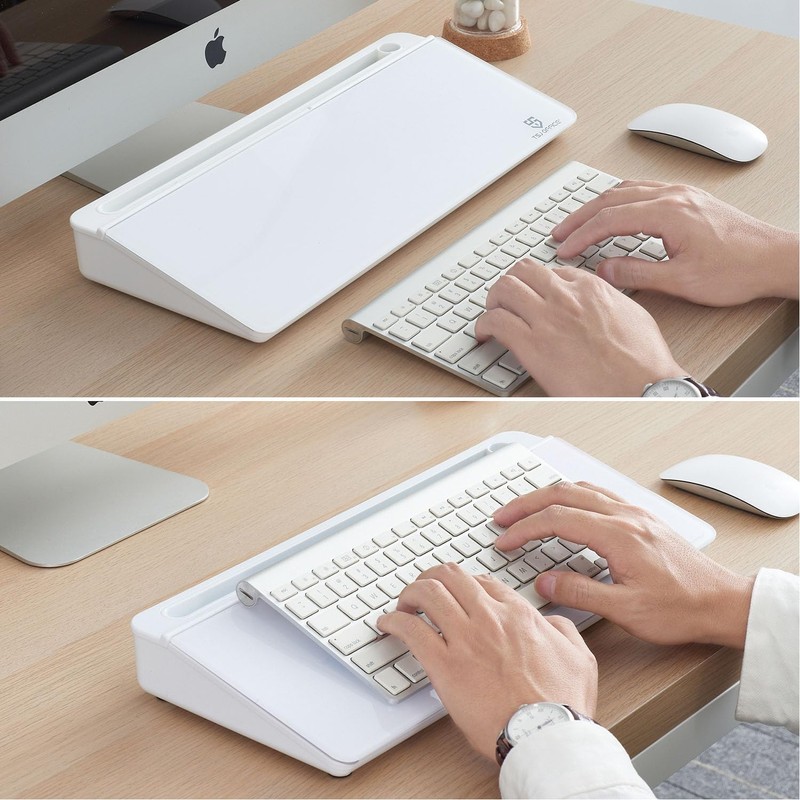 TSJ OFFICE Small Desktop Whiteboard -Glass Dry Erase Board Computer