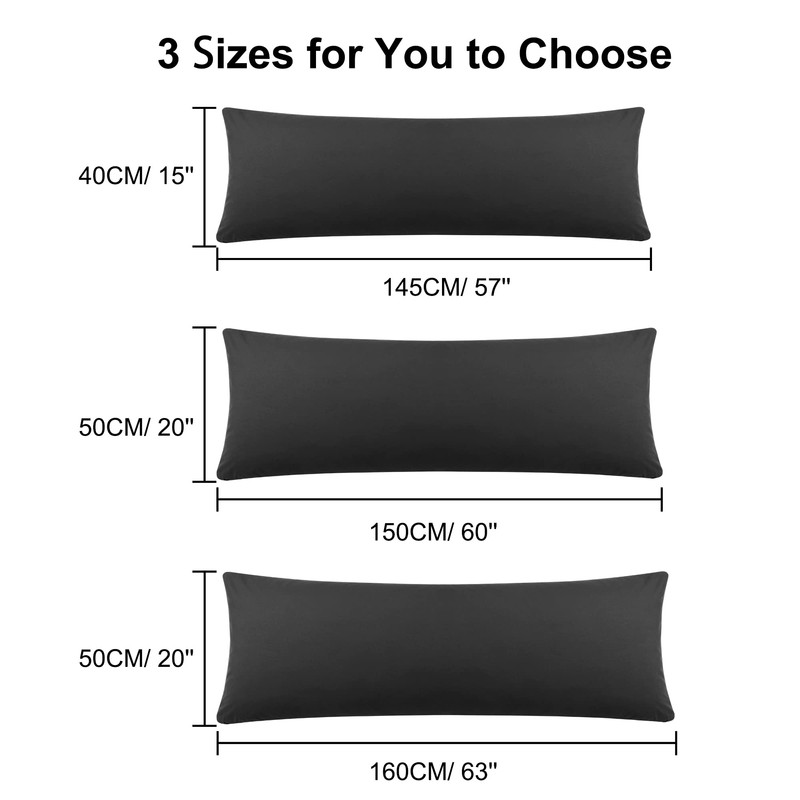 PiccoCasa Body Pillow Cover Microfiber Solid Nordic Life Size Large