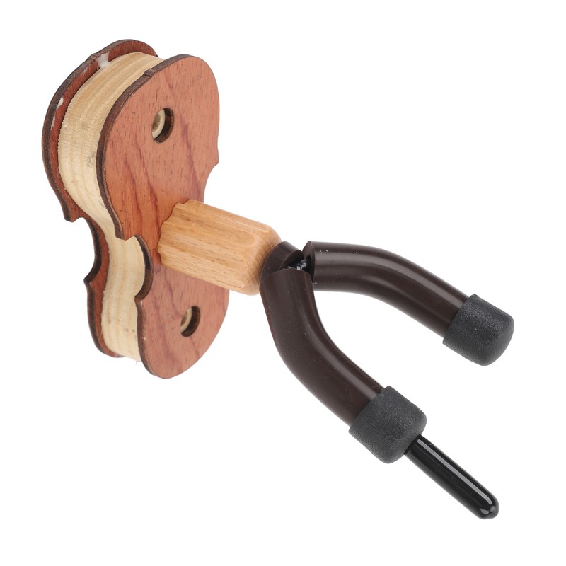 Violin Wall Mount with Bow Hook Wooden Viola Hanger Stand