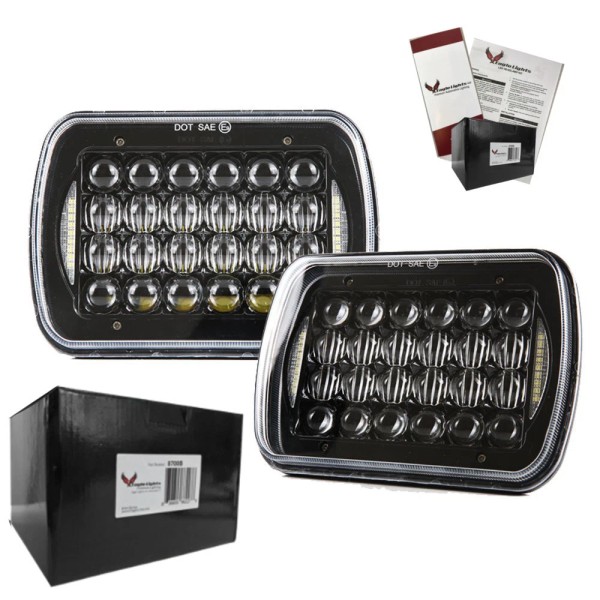 Eagle Lights 5 x 7 Black LED Headlights - Double
