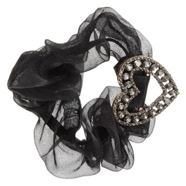 TOVINANNA 5pcs Heart-shaped Bow Hair Scrunchies Comfortable Elastic Hair Ties for Ponytails for Girls and Women Great for Parties Weddings and Daily Life