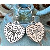 Silver Etched Heart Dangle Earrings Love. Jewelry Earrings for Women