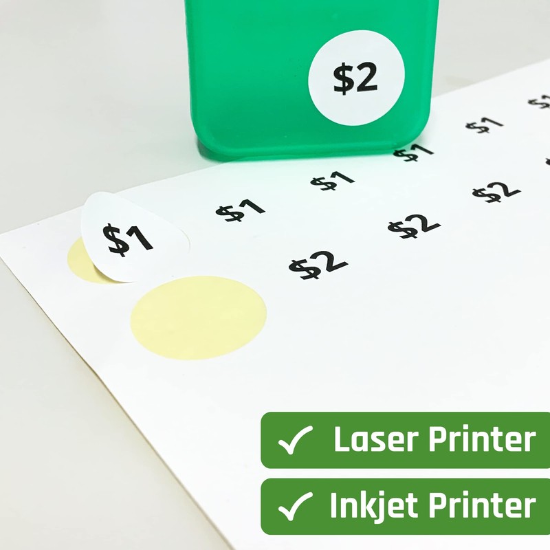 1.5" Round Matte White Sticker Label, Laser/Inkjet Printing - Letter