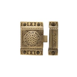STALLION HARDWARE Antique Brass Cabinet Latch - Durable Solid Brass, Polished Finish for a Stylish Upgrade. Easy Install for Cabinets, Cupboards & Drawers, Vintage Charm Meets Modern Functionality
