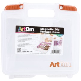 ArtBin 6978AB Magnetic Die Storage Case with 3 Magnetic Die Sheets, Portable Paper Craft & Die Organizer with Handle, Translucent