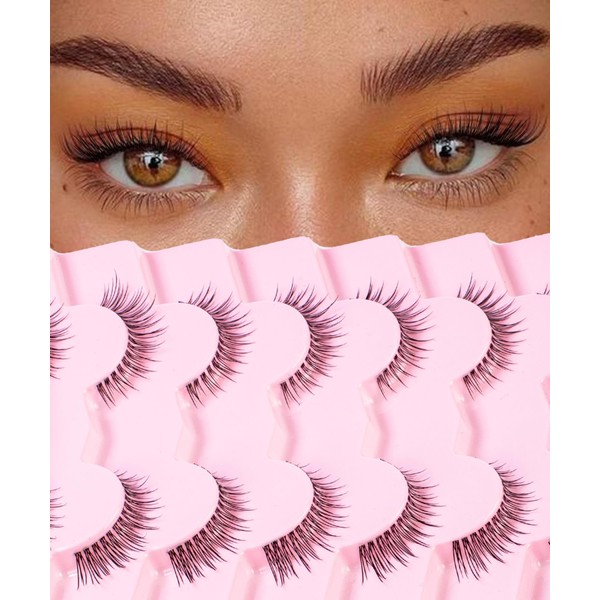 EVENTILL Natural Lashes Cat Eye Short Eyelashes Wispy 12MM False