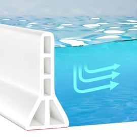 (Upgraded)3” High Shower Threshold Water Dam 67 Inch Collapsible Shower Barrier Water Stopper Shower Water Guard Dry and Wet Separation for Bathroom Kitchen and More(5.6ft)