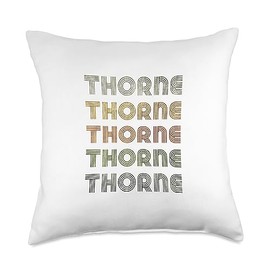 Love Heart Thorne Nametag Love Heart Tee Grunge Vintage Style Black Thorne Throw Pillow, 18x18, Multicolor