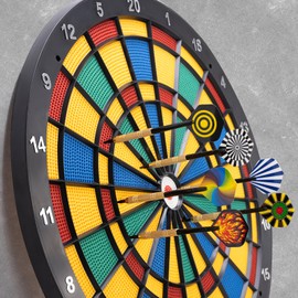 Carehabi Darts with plastic tip darts for electronic dartboard, 12 pieces, soft darts 14 g, 45 additional flights, 15 designs with 100 plastic dart tips for replacement