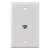 Ethernet Wall Plate, HTTX White 1-Port CAT6 Wall Plate with