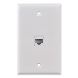 Ethernet Wall Plate, HTTX White 1-Port CAT6 Wall Plate with Removable F/F RJ45 Punch Down Keystone Jack Inserts [2-Pack]