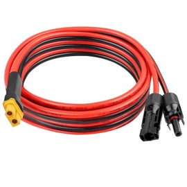 XRDS -RF Solar Connector to XT60 Cable 8FT, 10AWG Solar to XT60 Female Extension Cable, 600V Rated Power Cable for Solar Panels, Batteries, Power Stations – Heavy-Duty High Current Transfer