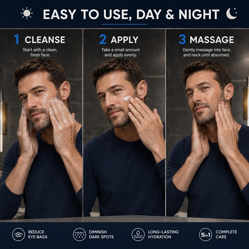 6-in-1 Face Cream for Men with PDRN, Hyaluronic Acid &