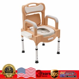 CNCEST Height Adjustable Bath Seat Bedside Commode Toilet Chair Heavy Duty Adult Senior