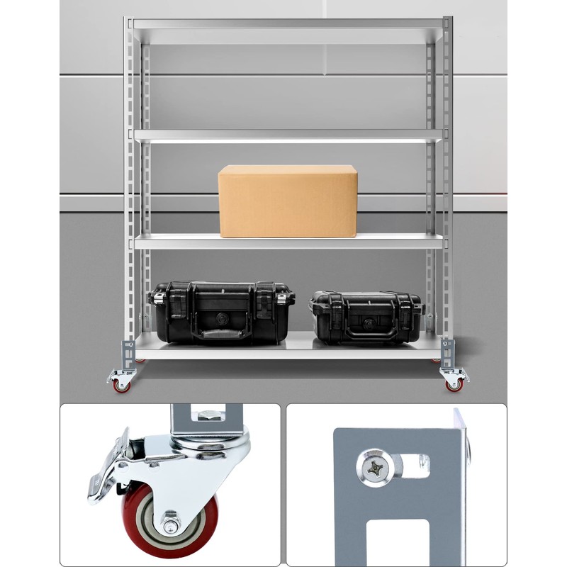 QWORK 3" Boltless Rack Caster Wheels, 8 Pack Storage Shelf
