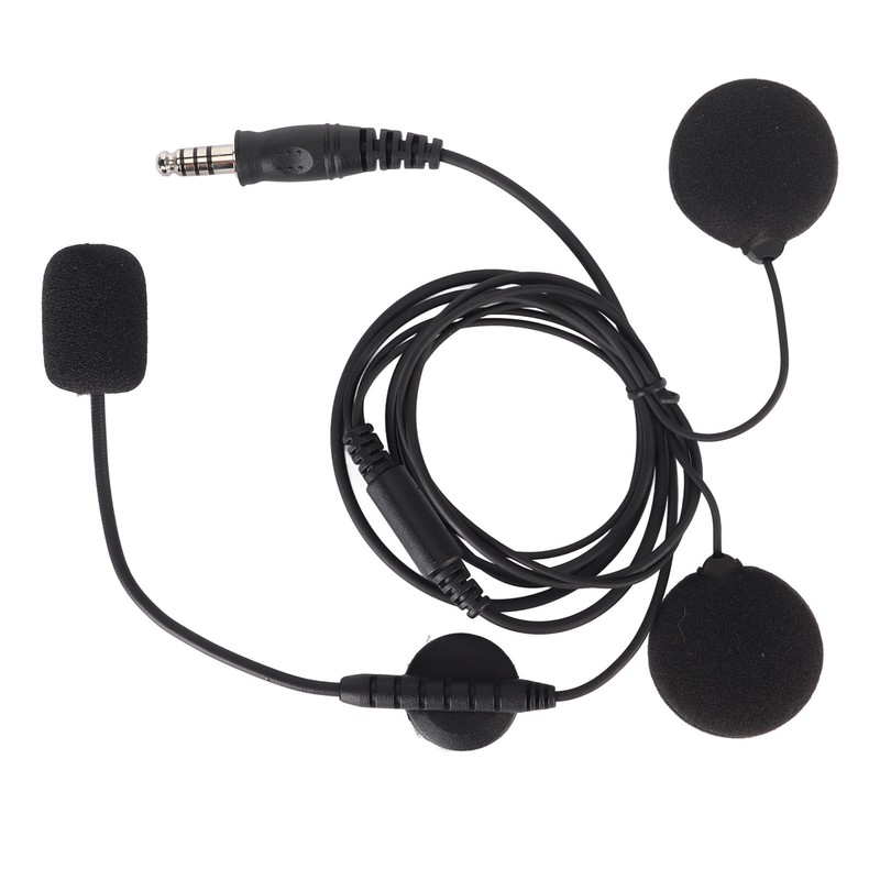 Motorbike Full Face Helmet Earpiece Mic 7.1mm Plug Two Way