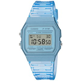 Casio Collection Digital Wristwatch, Resin, Clear, blue (clear blue), 1 piece, Waterproof