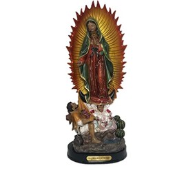 Generic Our Lady of Guadalupe & San Juan Diego Statue, 12" Tall, Multicolor