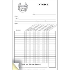 HoofPrints Shoe and Anvil Itemized Two-Part Carbonless Invoice Pad - 50 Sets of White and Yellow Copies - 5.5" x 9" - Made in USA