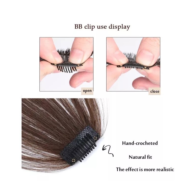 Dtup Flequillo Natural Copete Fleco Postizo Cabello Mate Premium