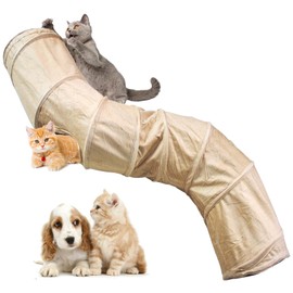 MUYG Cat Tunnel and Tube,Collapsible Cat Tunnels for Indoor Cats,S-Shape Kitten Tunnel Interactive Toys Small Animal S-Tubes Tunnel Hideout for Small Cats Bunny,Puppy,Guinea Pig,Ferrets