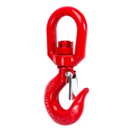 Leero 3 Tons Swivel Lifting Hook, Heavy Duty G80 Self Locking Crane Swivel Hook, 6,614 lbs Working Load Limit, Swivel Eye Sling Hook with Latch Hoist Hook Lifting Hook Rigging