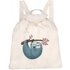 Azeeda 'Sloth Mother & Baby' Canvas Rucksack/Backpack (RK00011995)