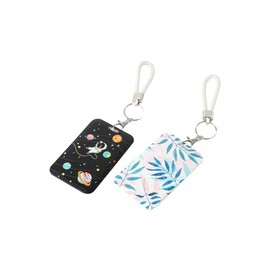 2 Pcs Kpop Photocard Holder Keychain Cute Cartoon Animal ID Badge Holder with Keychain Student Bus Card Holder Protective Photo Sleeves
