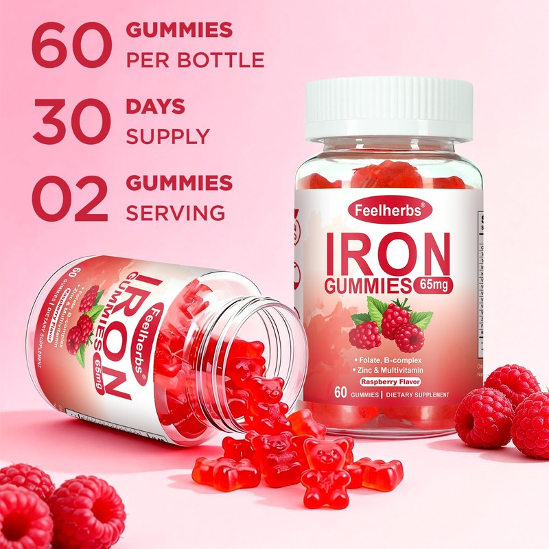 Iron Gummies for Women with Multivitamin, Iron Supplement for Women