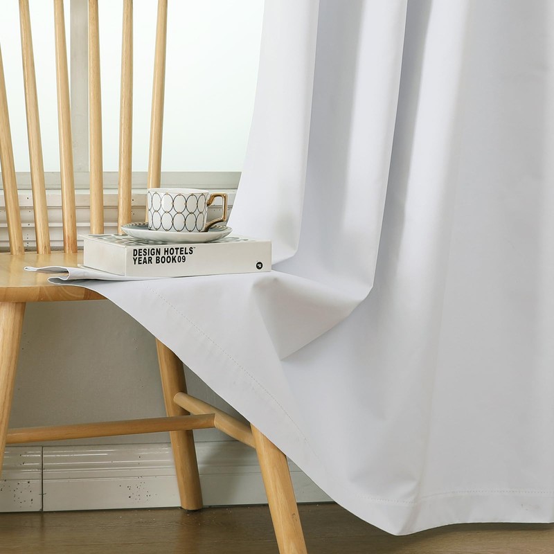 Estelar Textiler White 100% Blackout Curtains 72 Inch Length 2
