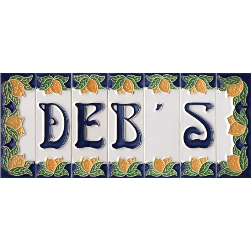 Italian Ceramic Numbers & Letters Lemon Design House Numbers Tile