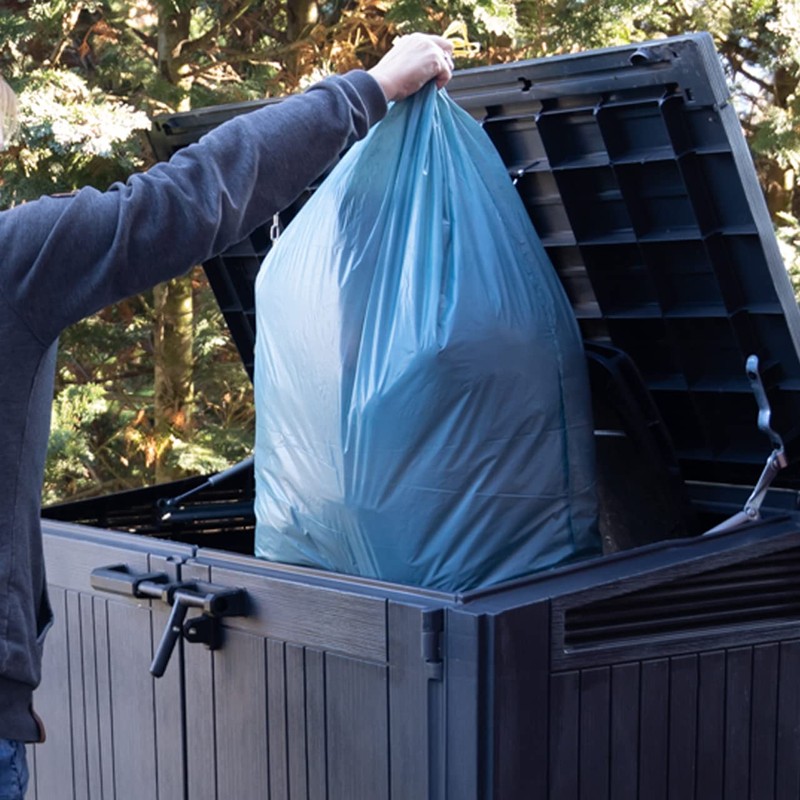 120 L Blue Bin Liners with Drawstring (120 L, Blue,