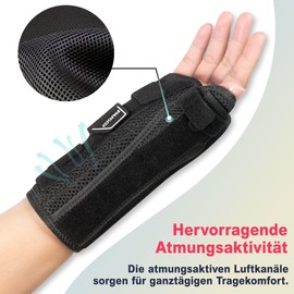 PAIGOO Carpal Tunnel Wrist Support with Thumb Stabiliser Adjustable Thumb and Wrist Support for Carpal Tunnel Syndrome, Tendinitis, Wrist Injuries or Recovery, Right S/M