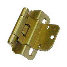 Amerock Decorative Half Wrap 3/8" Inset Self Closing Cabinet Door Hinge Burnished Brass