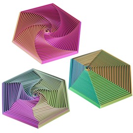 Fractal Fidget Hexagon, 3D Printed Hexagonal Toys,Hexagon Fidget Toy，Infinity Cube Fidget Toy 3D Printed Anxiety Toys for Stress Relief and Desk Fidgeting(5.75in)-(A+B+C)