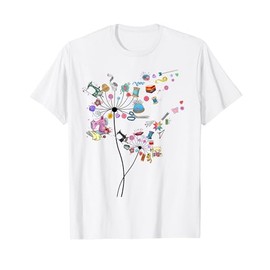 Cute Sewing Dandelion Flowers Quilting Quilter Sewer Tee T-Shirt