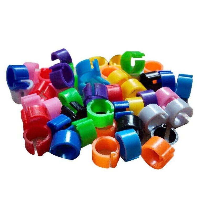 200pcs Mixed Colour Bird Foot Rings Leg Band Finch Canary